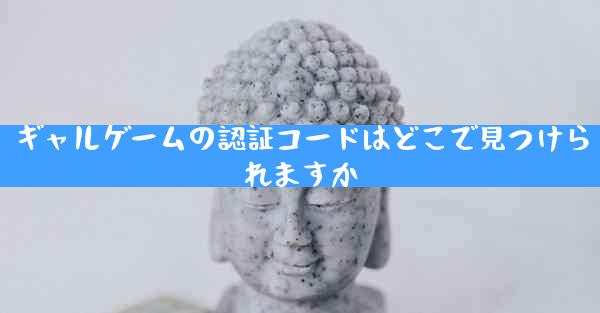 ギャルゲームの認証コードはどこで見つけられますか