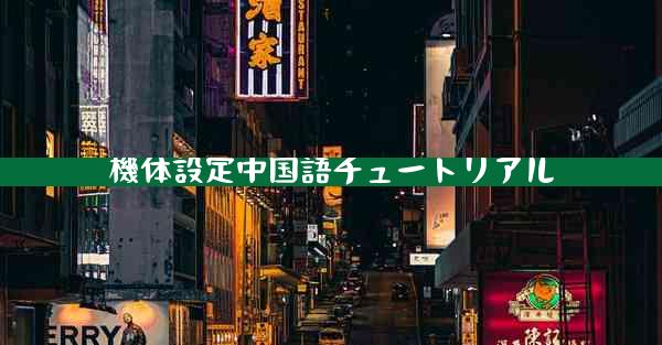 機体設定中国語チュートリアル