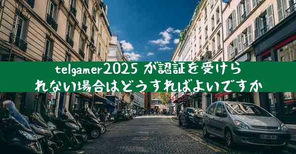 telgamer2025 が認証を受けられない場合はどうすればよいですか