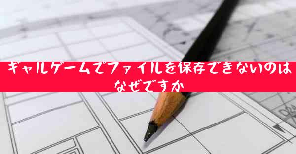 ギャルゲームでファイルを保存できないのはなぜですか