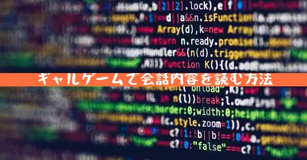 ギャルゲームで会話内容を読む方法