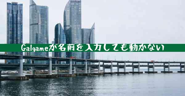 Galgameが名前を入力しても動かない