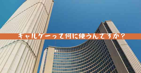 ギャルゲーって何に使うんですか？