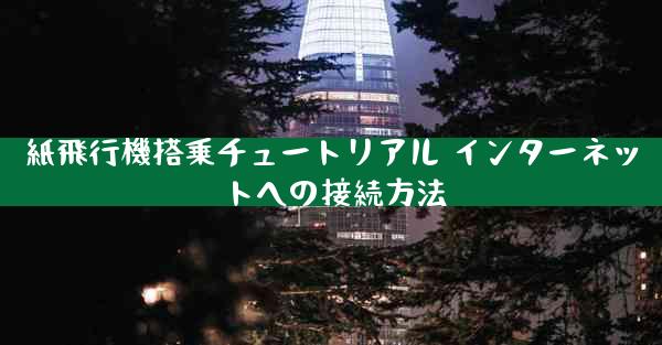 紙飛行機搭乗チュートリアル インターネットへの接続方法