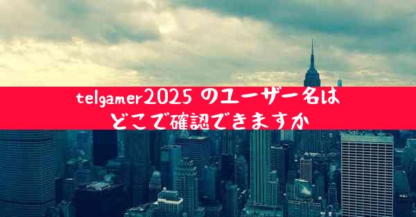telgamer2025 のユーザー名はどこで確認できますか