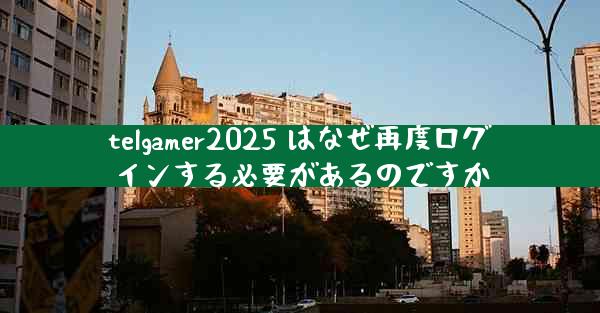telgamer2025 はなぜ再度ログインする必要があるのですか