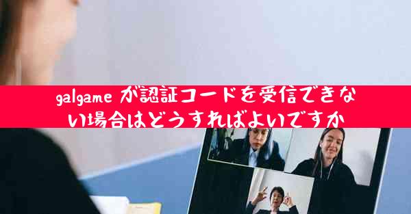 galgame が認証コードを受信できない場合はどうすればよいですか